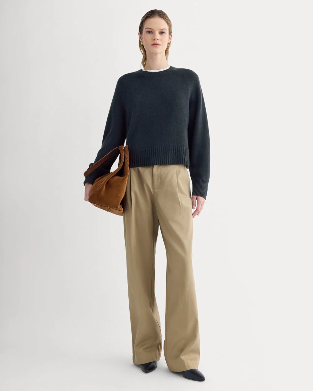 The Boxy Crew in Cashmere | Navy - Image 3