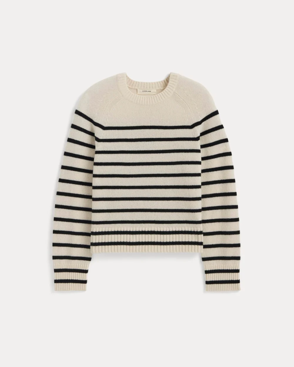 The Boxy Crew in Cashmere | Bone / Black - Image 2
