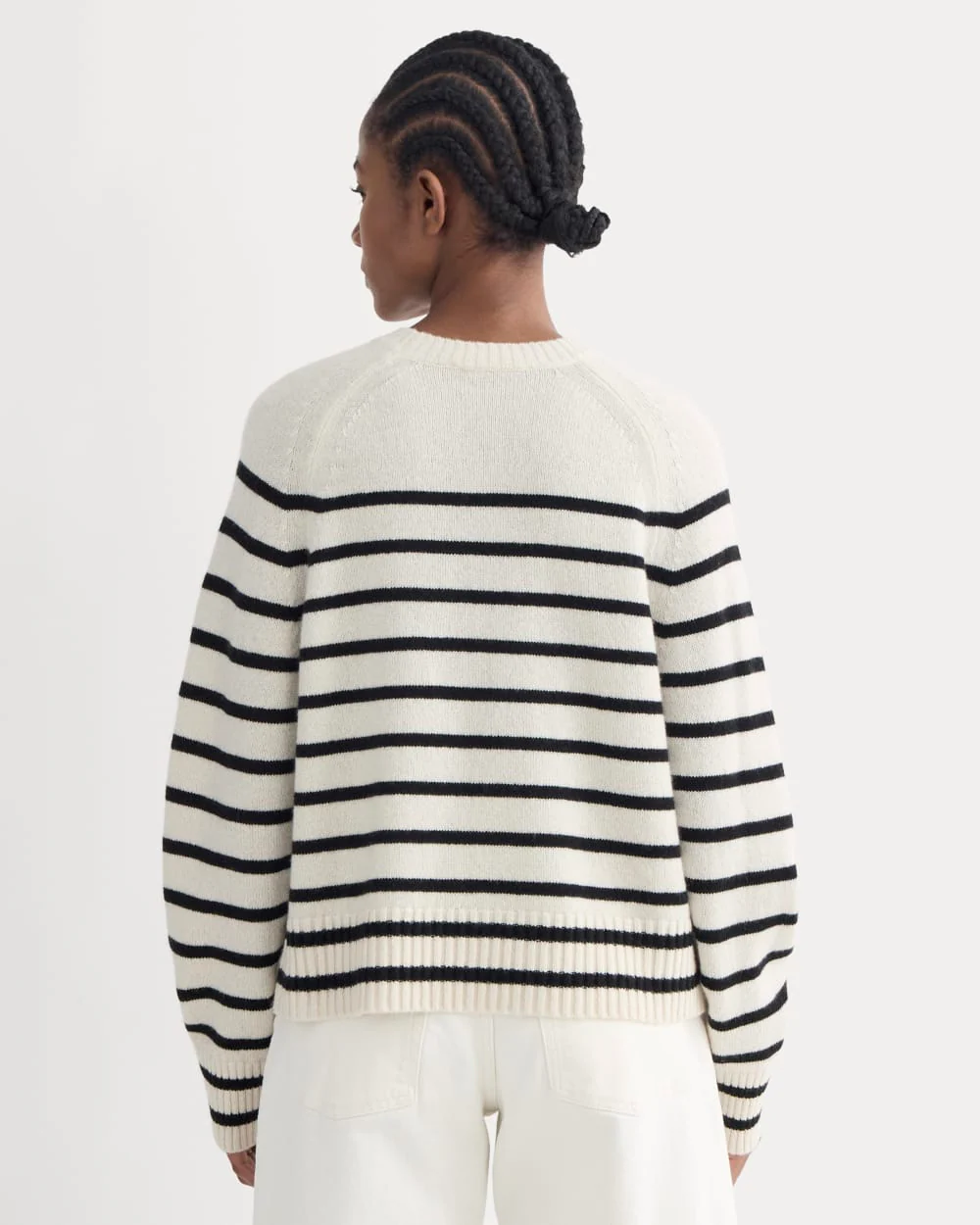 The Boxy Crew in Cashmere | Bone / Black - Image 5