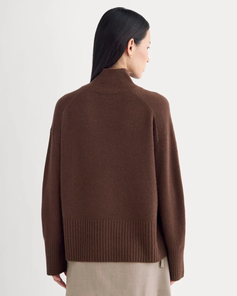The Boxy Turtleneck in Cashmere | Dark Mahogany - Image 5