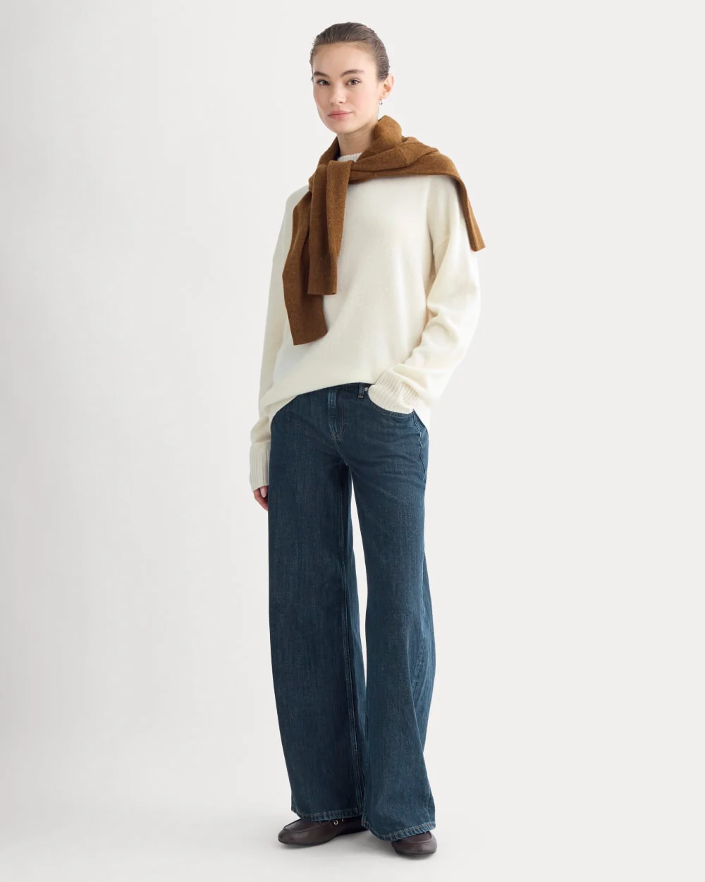 Cashmere Boyfriend Sweater | Snow - Image 5