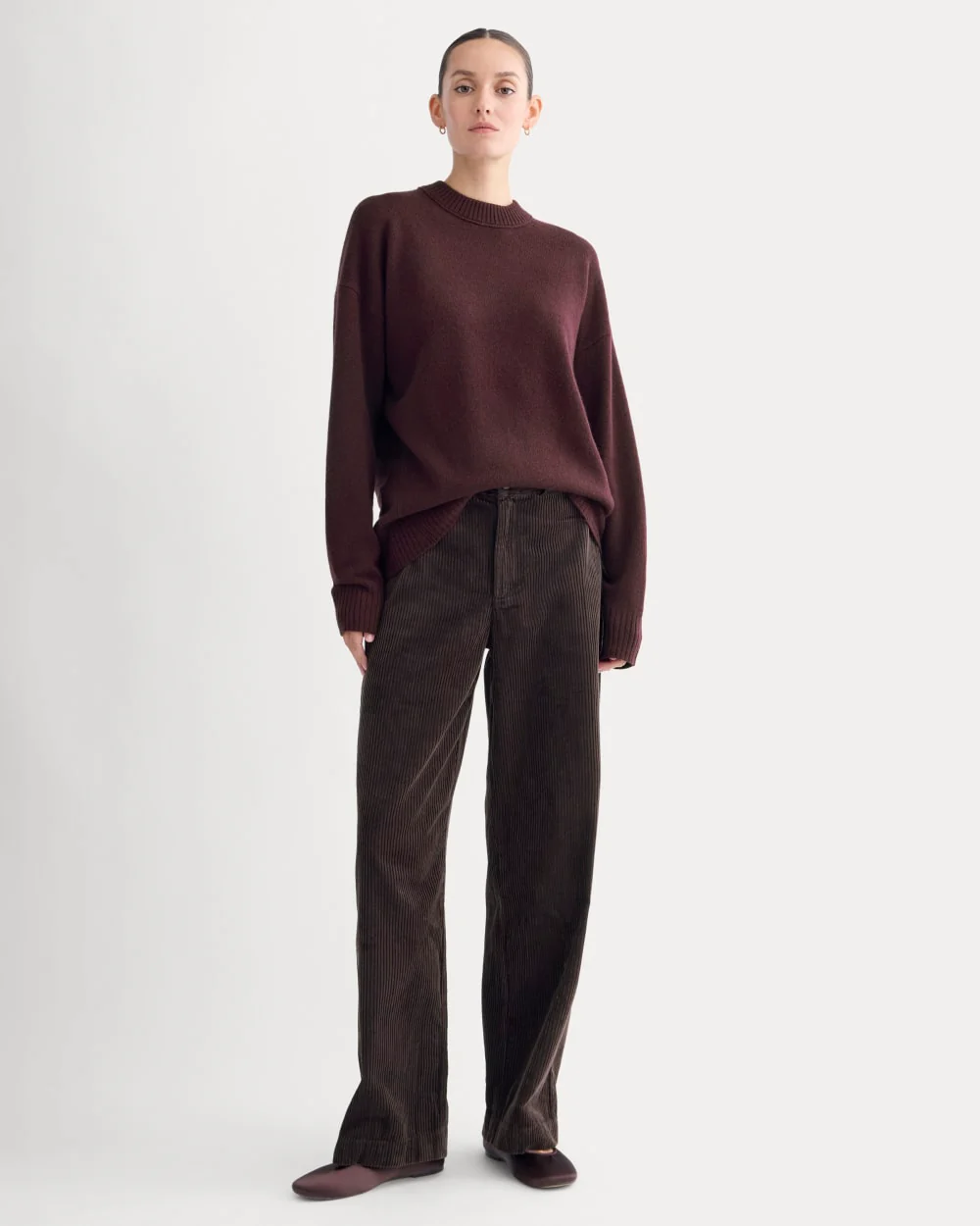 Cashmere Boyfriend Sweater | Wine - Image 4