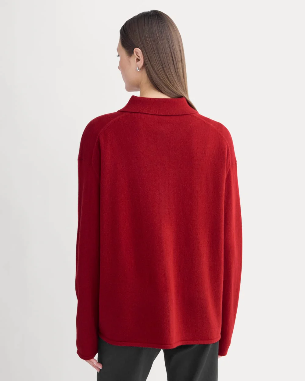 Cashmere Button-Up Shirt | Berry Red - Image 3