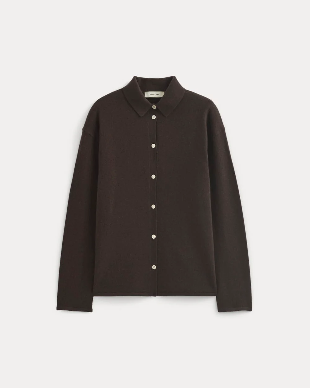 Cashmere Button-Up Shirt | Dark Chocolate - Image 2