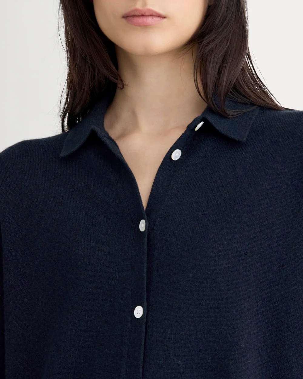 Cashmere Button-Up Shirt | Navy - Image 5