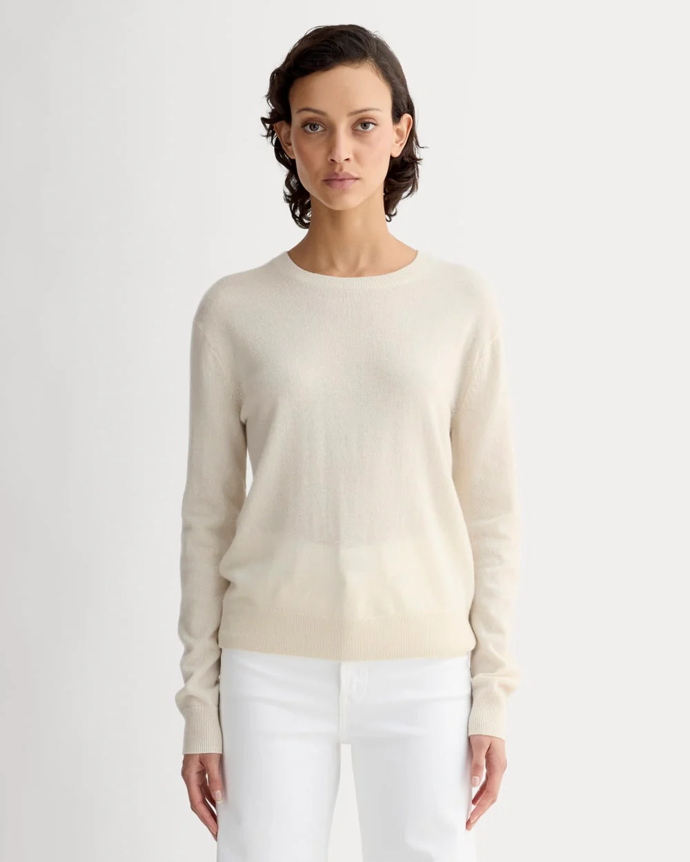 The Classic Crew in Cashmere | Bone