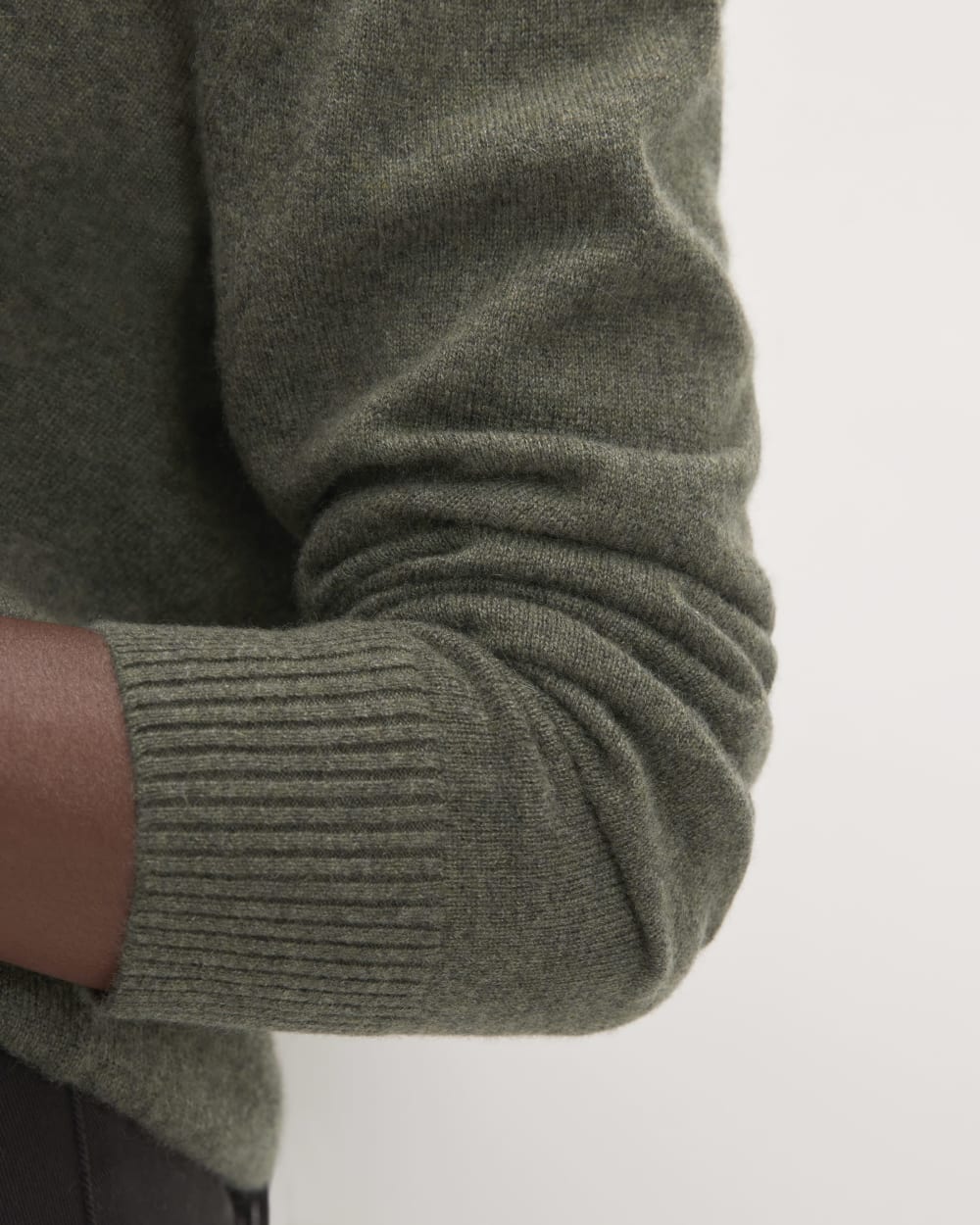 The Classic Crew in Cashmere | Heathered Army Green - Image 5
