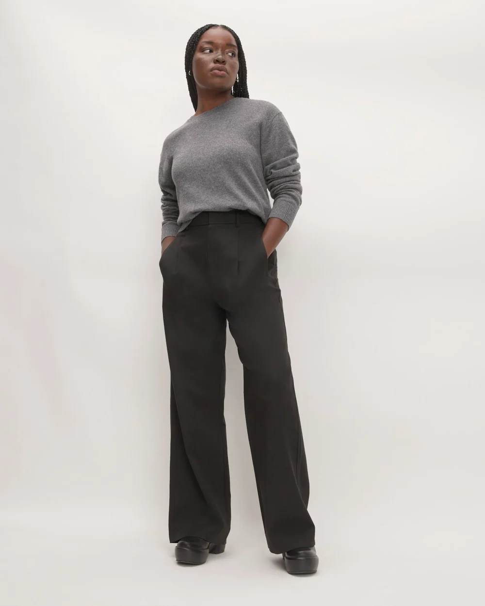 The Classic Crew in Cashmere | Heather Charcoal - Image 3
