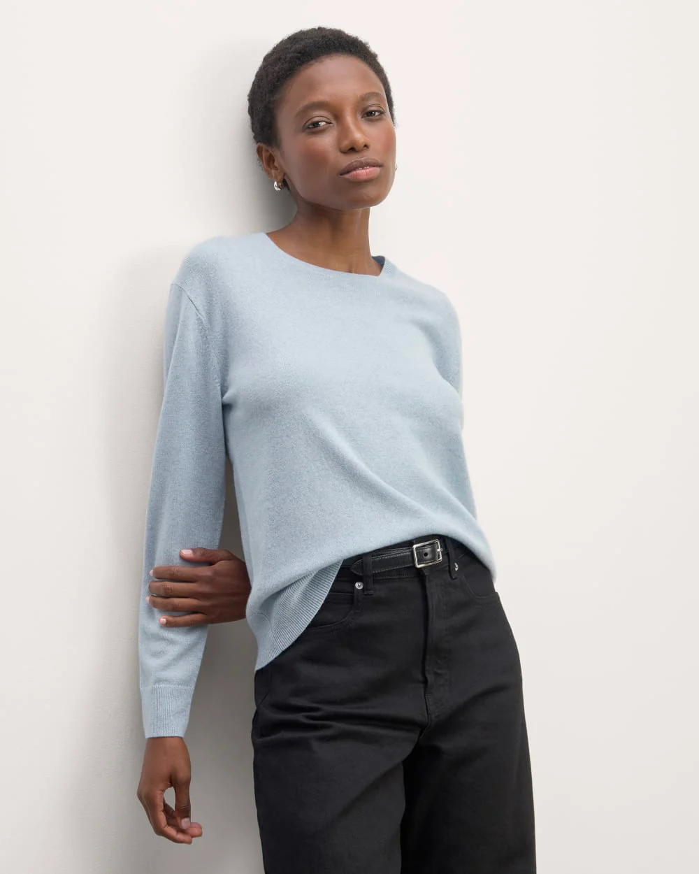 The Classic Crew in Cashmere | Sky Blue