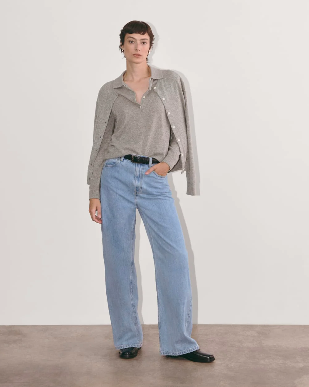 The Classic Polo in Cashmere | Light Heather Grey - Image 3