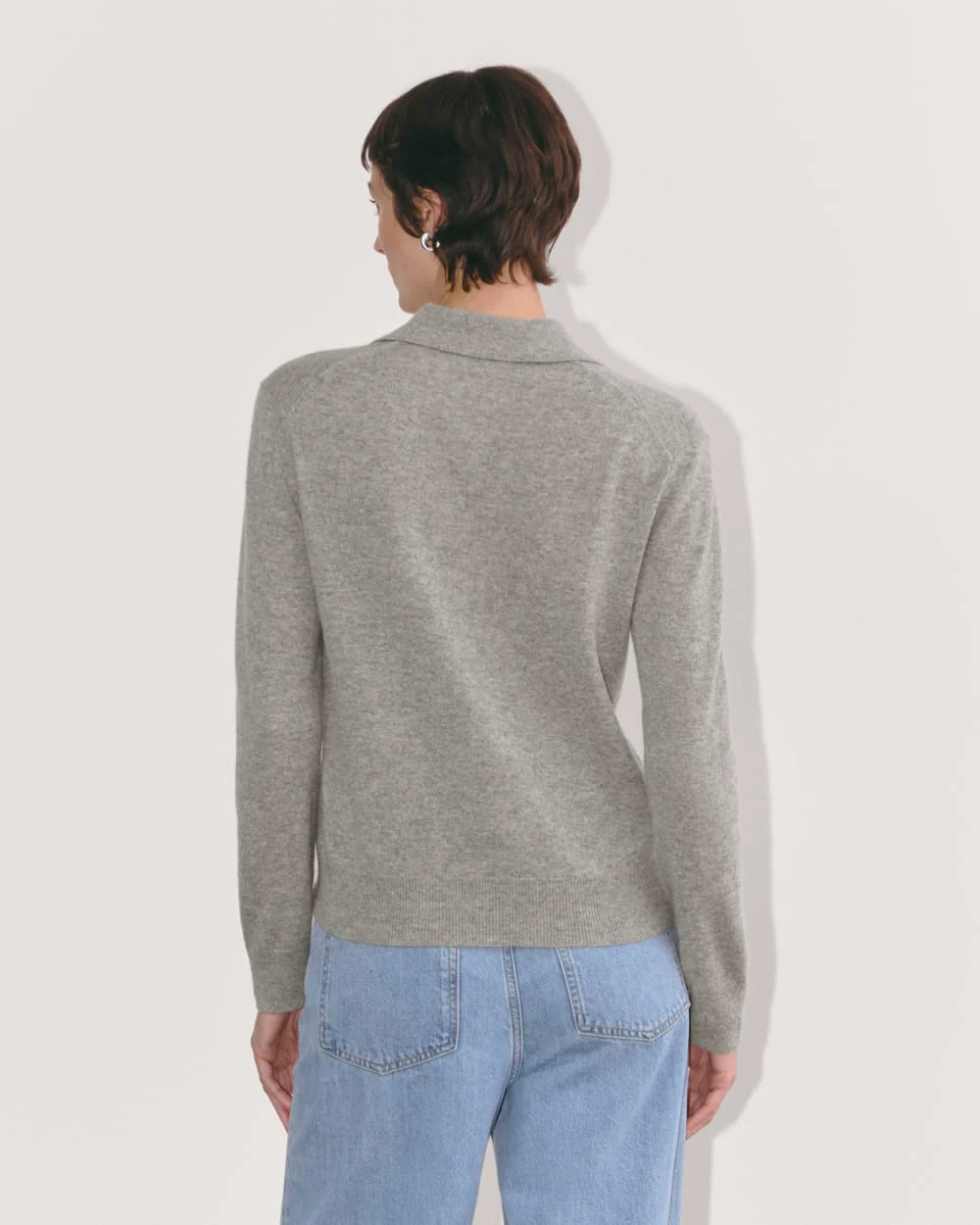 The Classic Polo in Cashmere | Light Heather Grey - Image 4