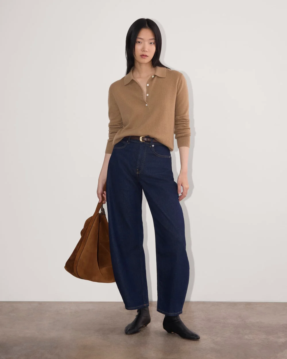 The Classic Polo in Cashmere | Tiger's Eye - Image 3