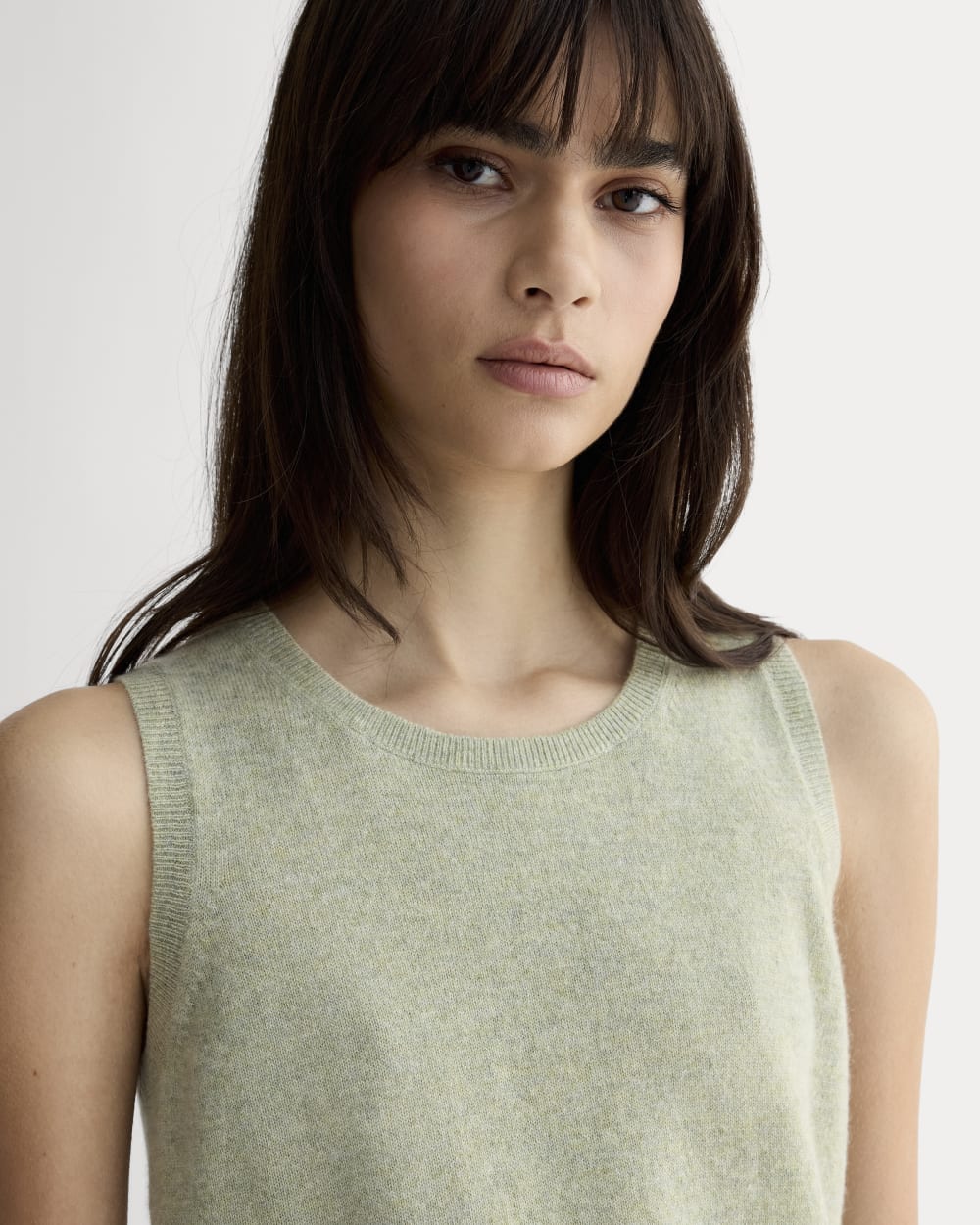 The Classic Tank in Cashmere | Light Heathered Moss - Image 4