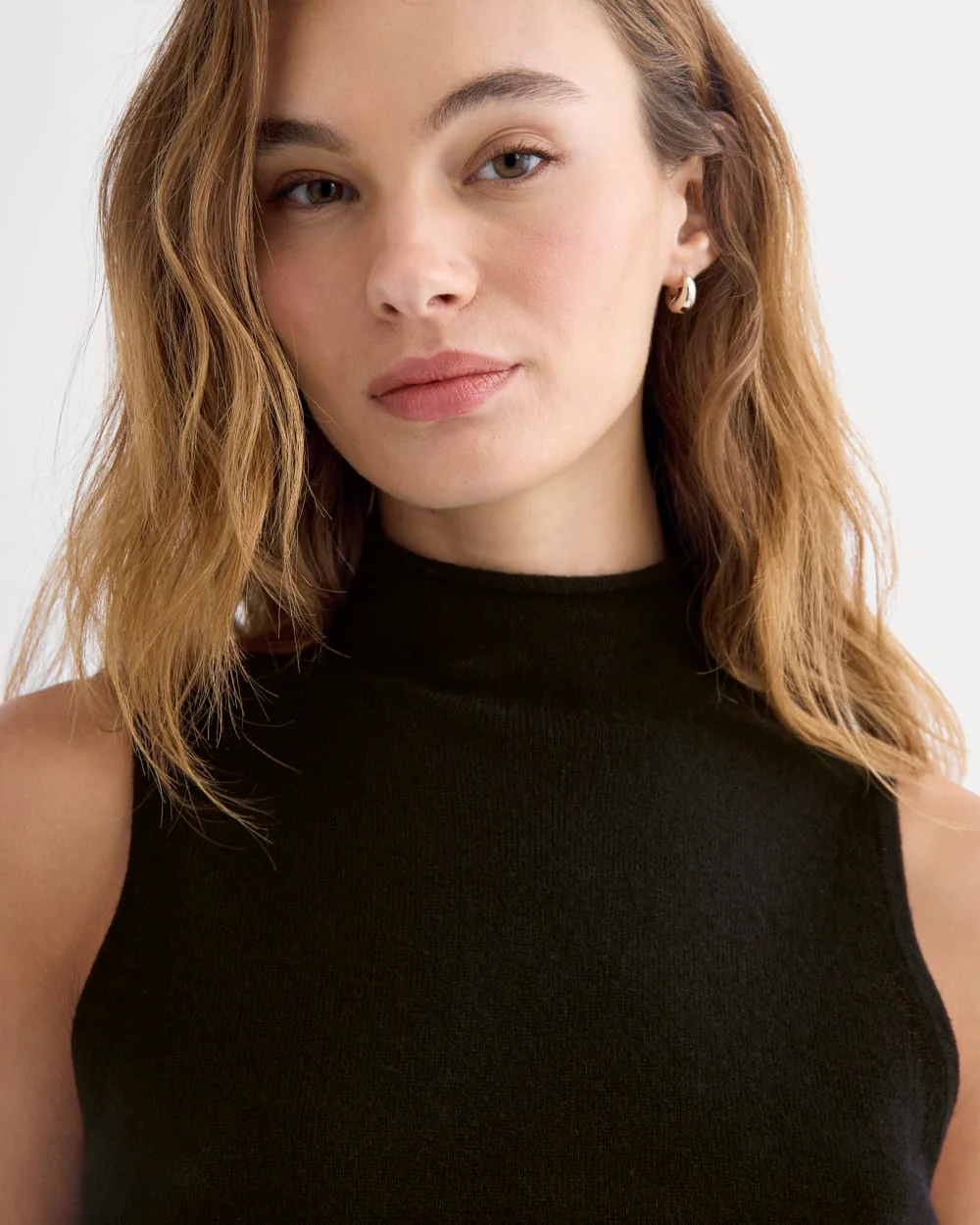 Cashmere Funnel-Neck Tank | Black - Image 4