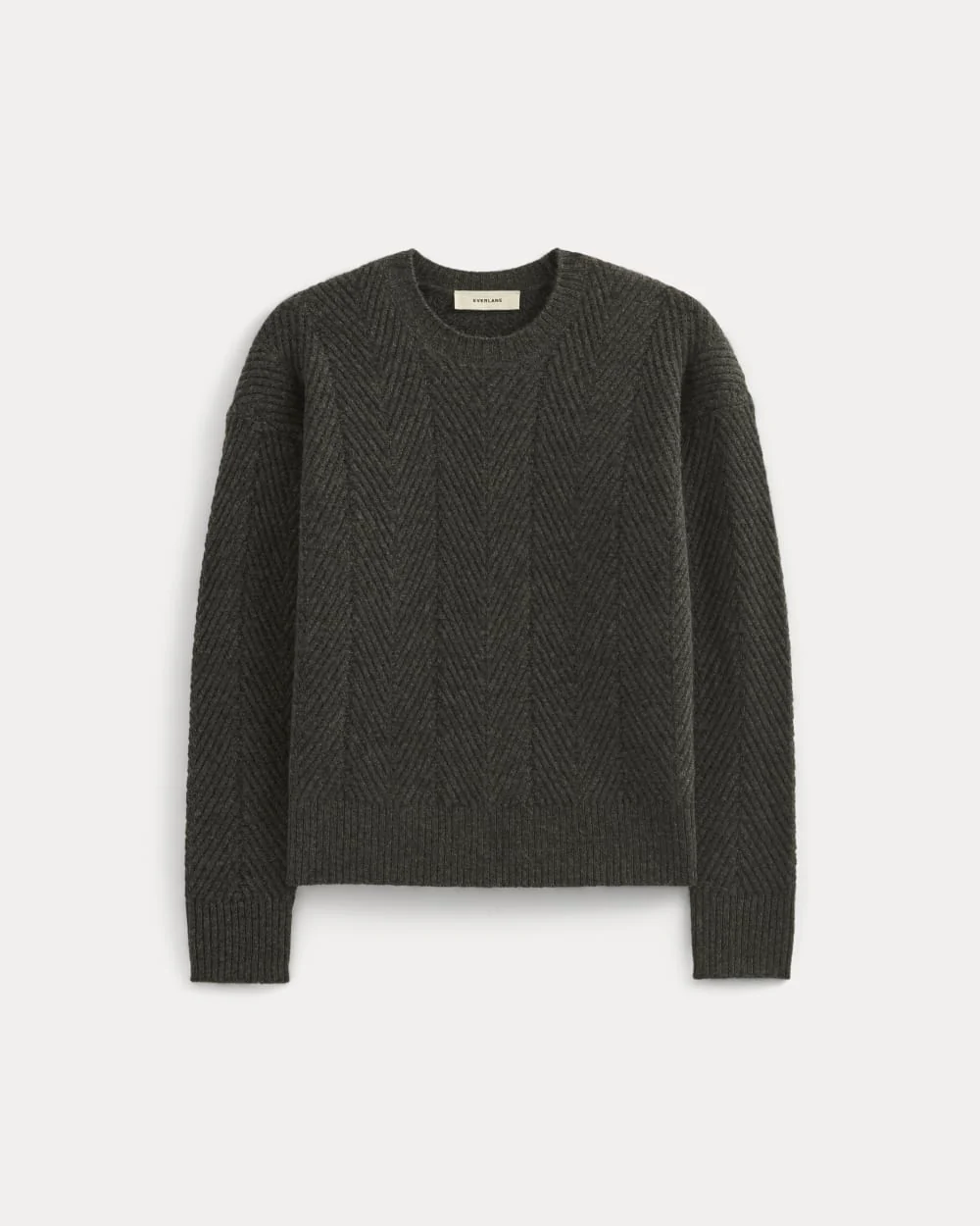 Cashmere Herringbone Sweater | Heather Charcoal - Image 2