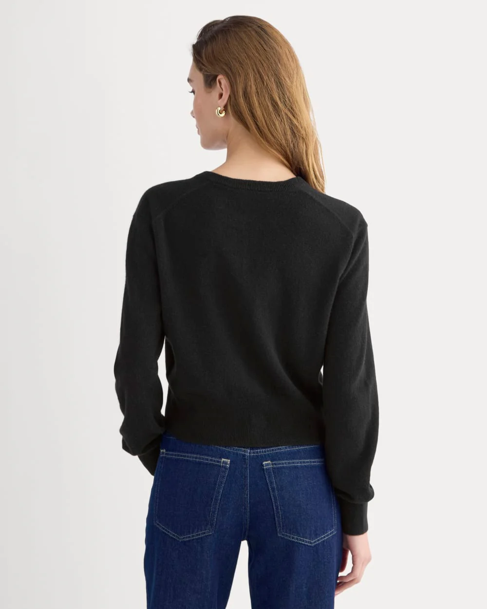 Cashmere Cropped Cardigan | Black - Image 7