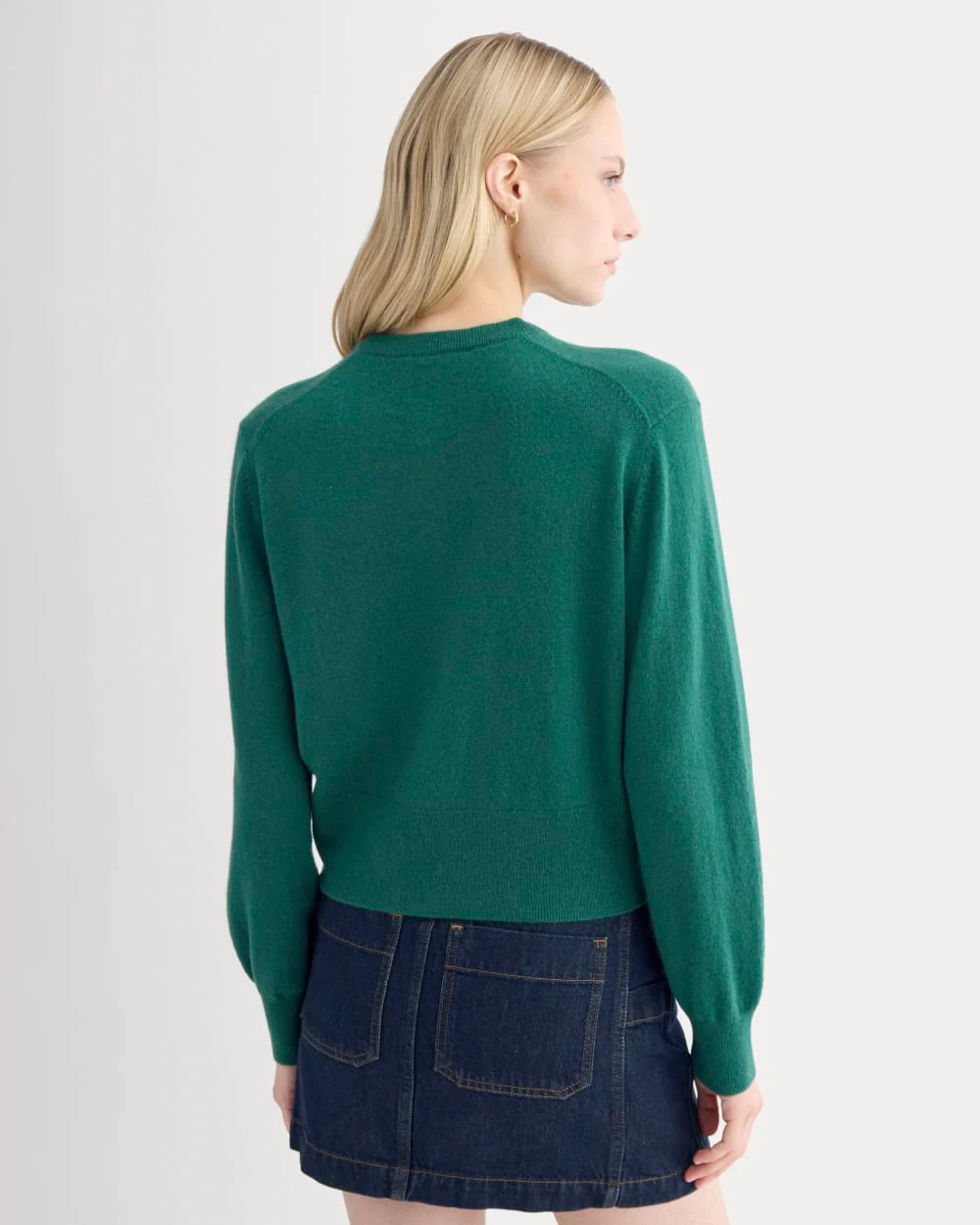 Cashmere Cropped Cardigan | Hunter Green - Image 5
