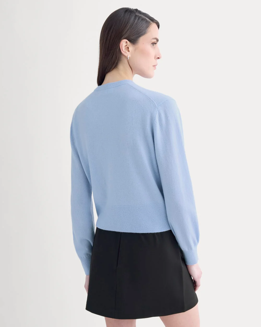 Cashmere Cropped Cardigan | Open Air Blue - Image 5