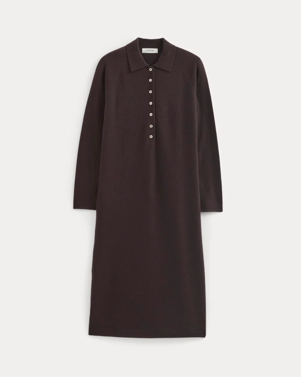 Cashmere Polo Midi Dress | Dark Chocolate - Image 2