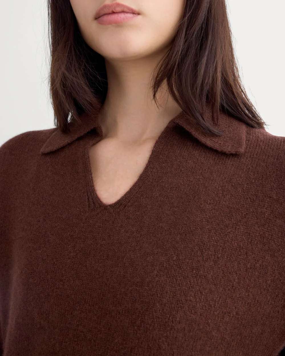 Cashmere Polo Sweater | Dark Mahogany - Image 7
