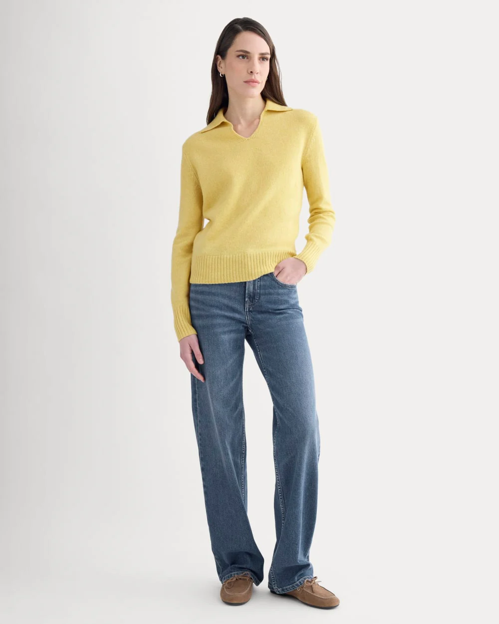 Cashmere Polo Sweater | Double Cream Heather - Image 5