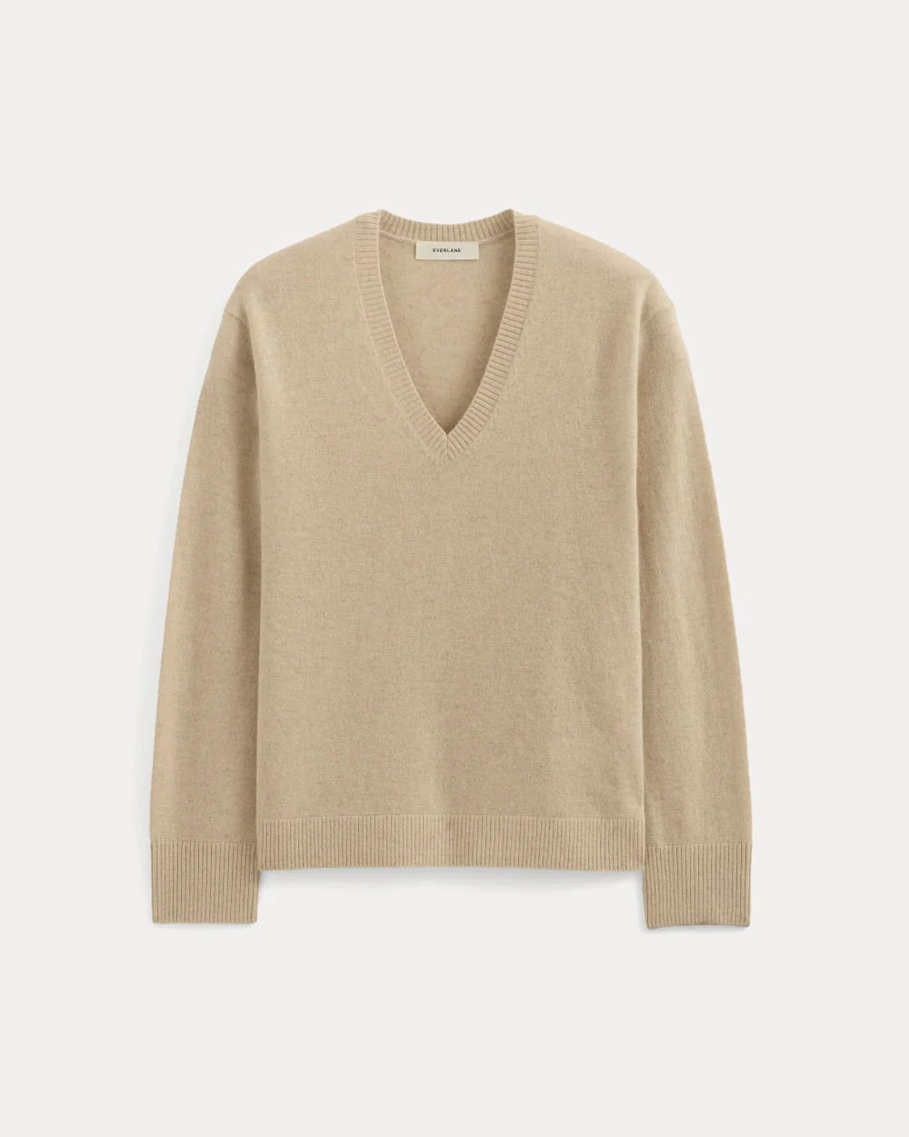 The Classic V in Cashmere | Heather Light Camel - Image 2