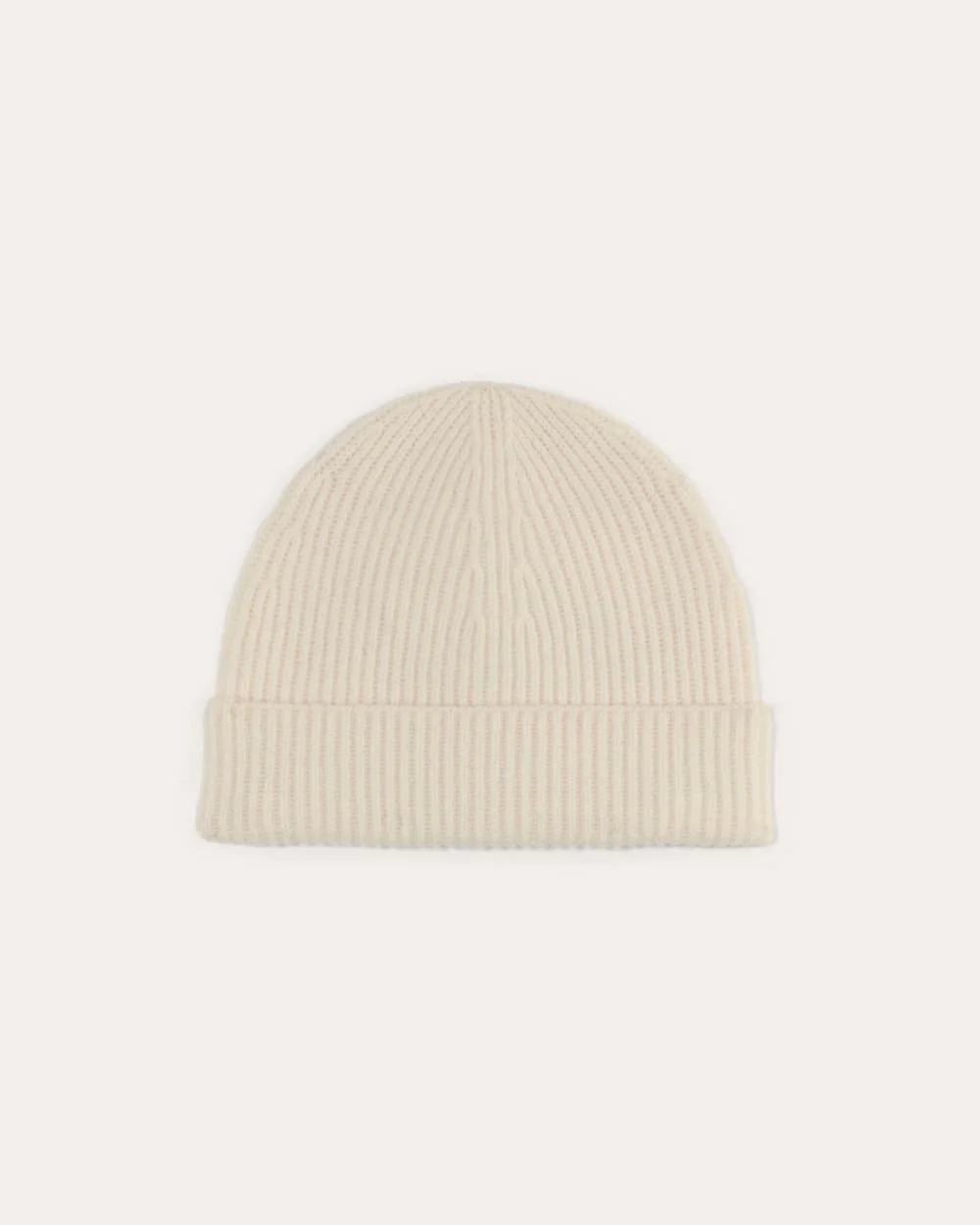 The Cashmere Ribbed Beanie | Bone - Image 2