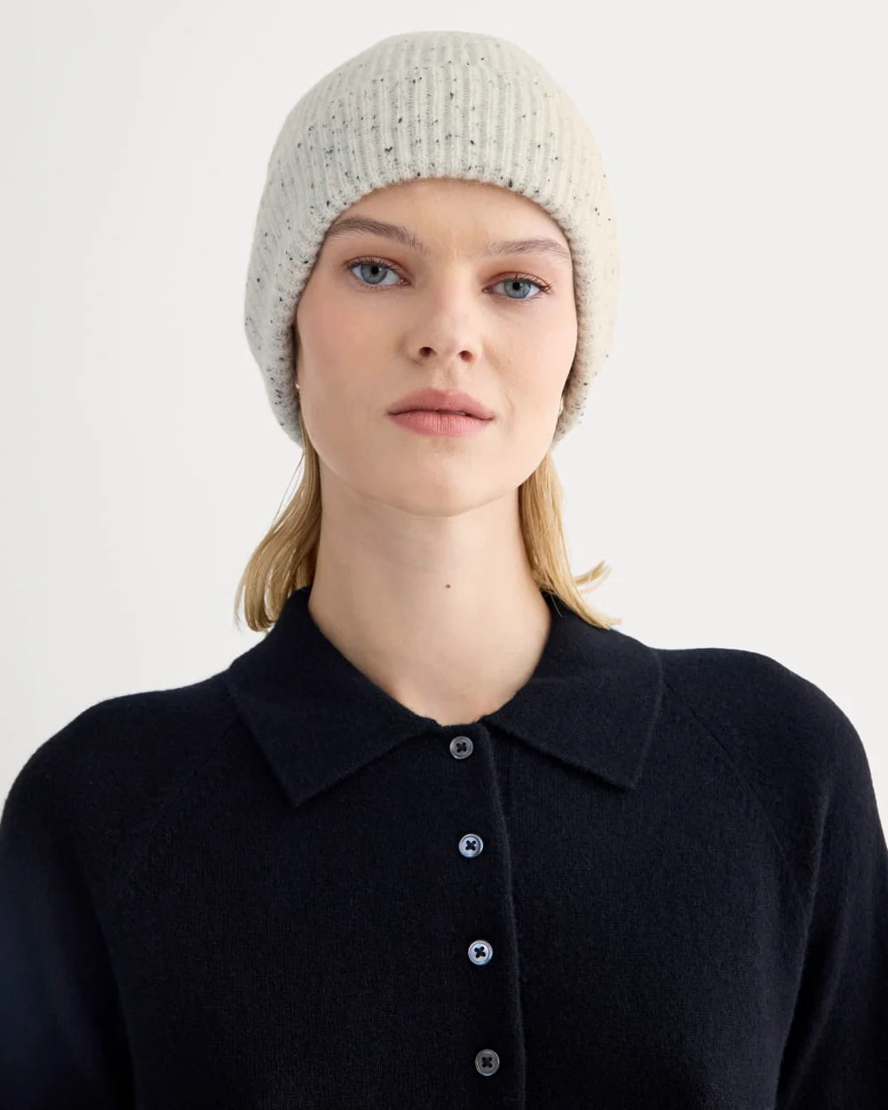 The Cashmere Ribbed Beanie | Frost Donegal - Image 2