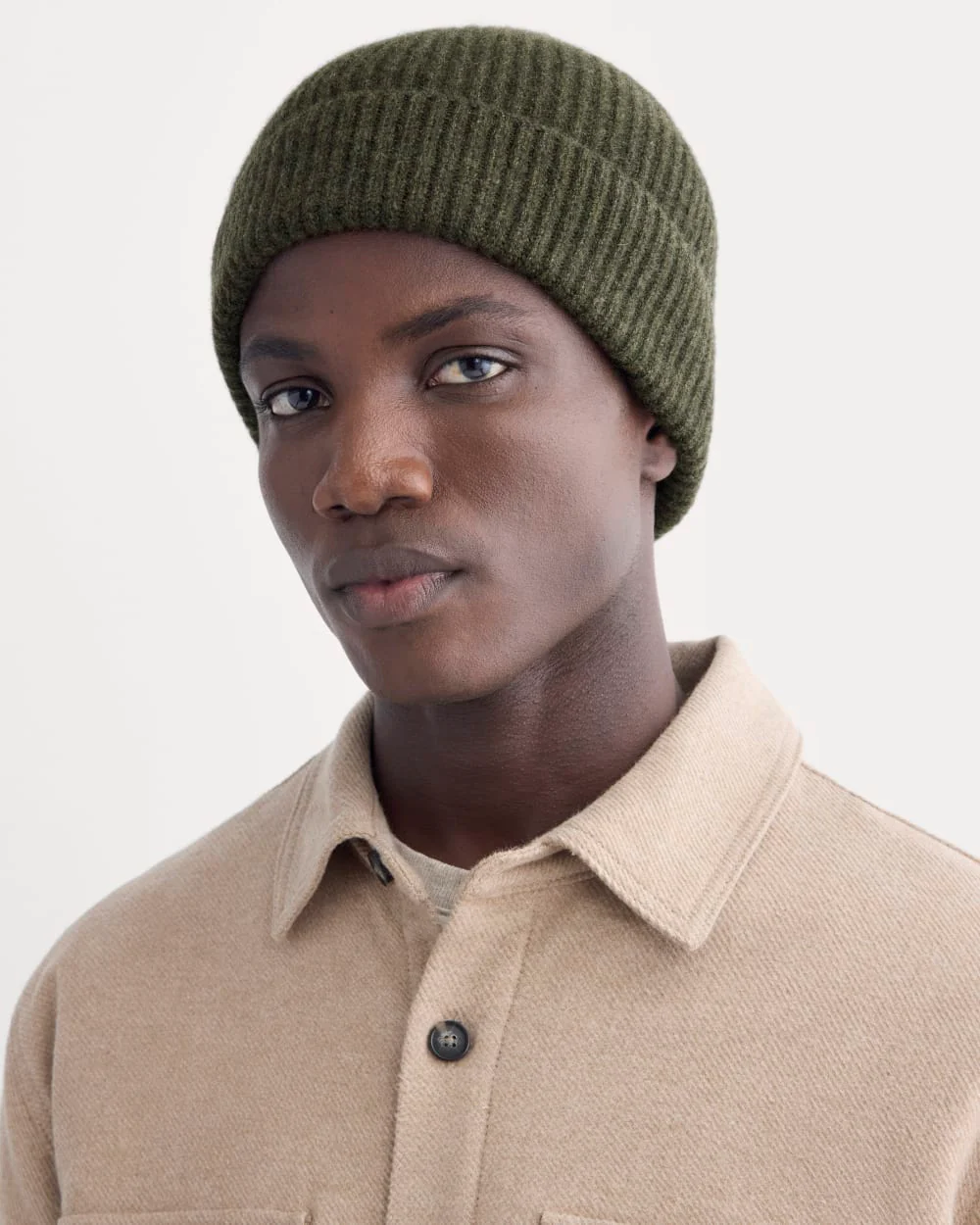 The Cashmere Ribbed Beanie | Heather Beech - Image 3