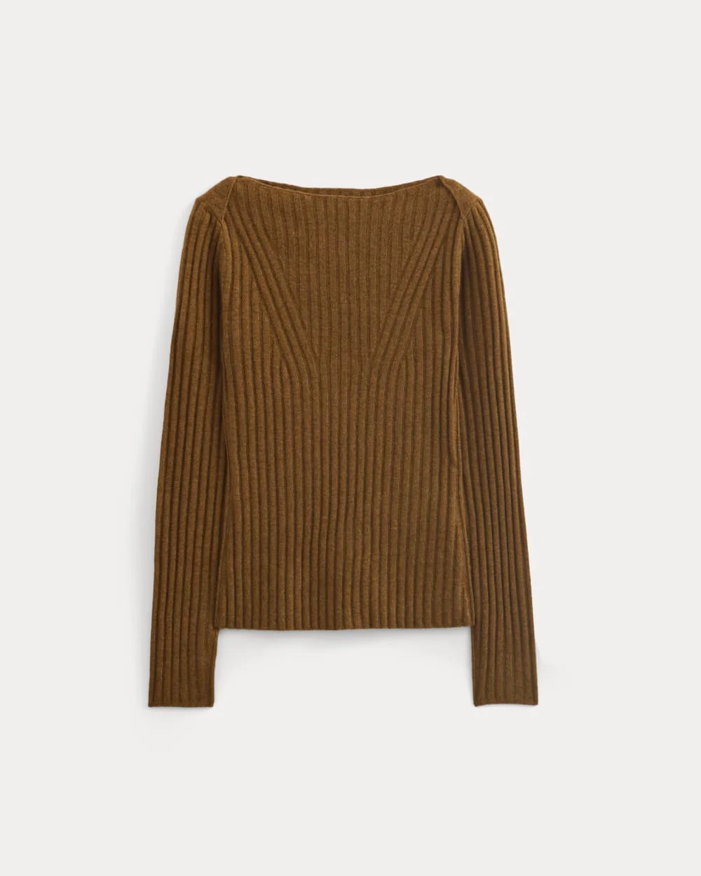 Cashmere Ribbed Boat-Neck Sweater | Heathered Toffee - Image 2