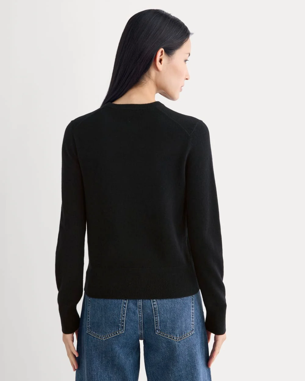 Cashmere Slim Crew Sweater | Black - Image 5