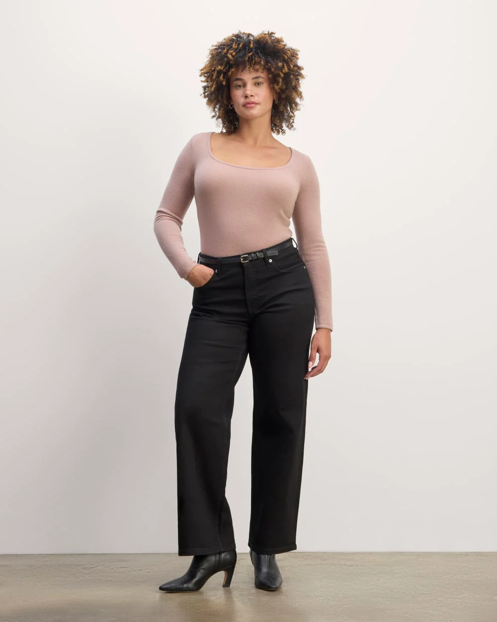 The Square Neck in Cashmere | Dusty Rose - Image 2