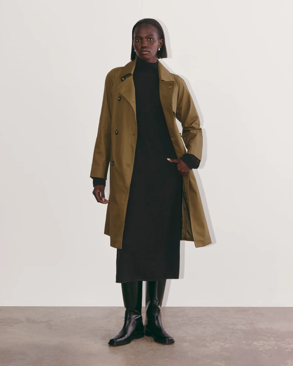 The Turtleneck Sweater Dress in Cashmere | Black - Image 6