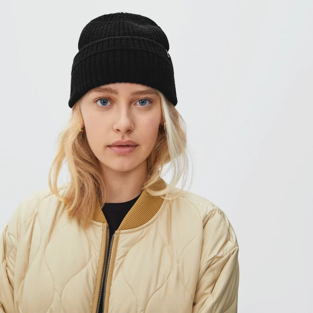 The Organic Cotton Chunky Beanie | Black - Image 2