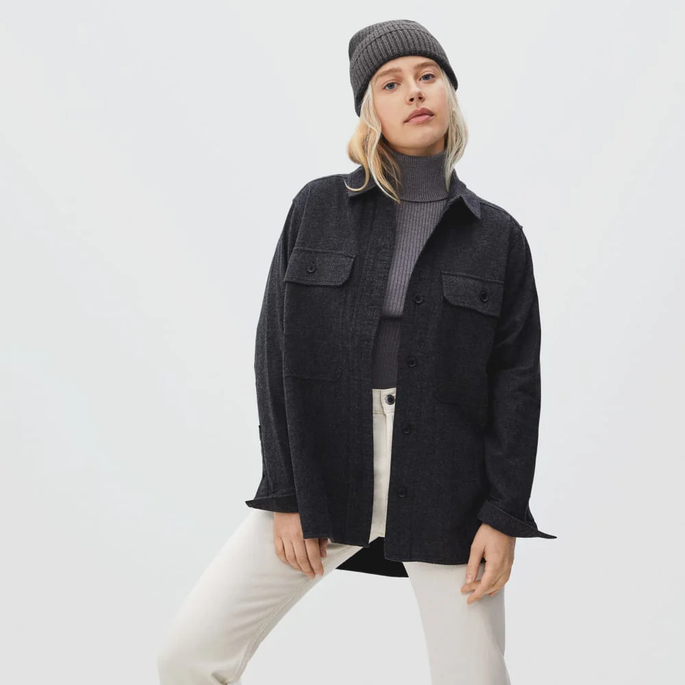 The Organic Cotton Chunky Beanie | Heathered Charcoal - Image 3