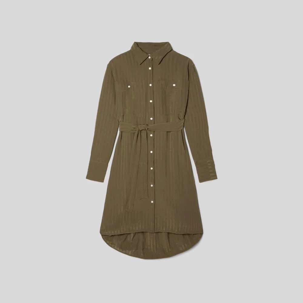 The City Stripe Draped Shirt Dress | Beech - Image 2