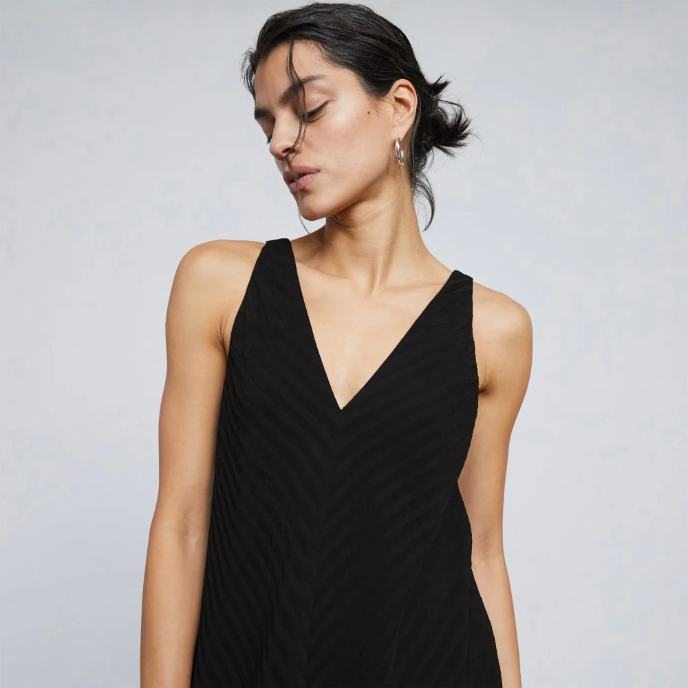 The City Stripe Midi Dress | Black - Image 4