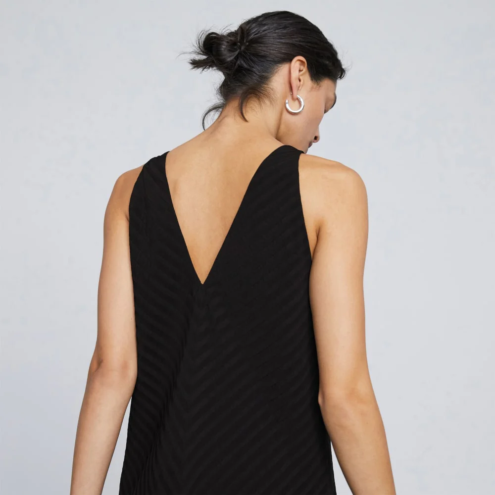 The City Stripe Midi Dress | Black - Image 5