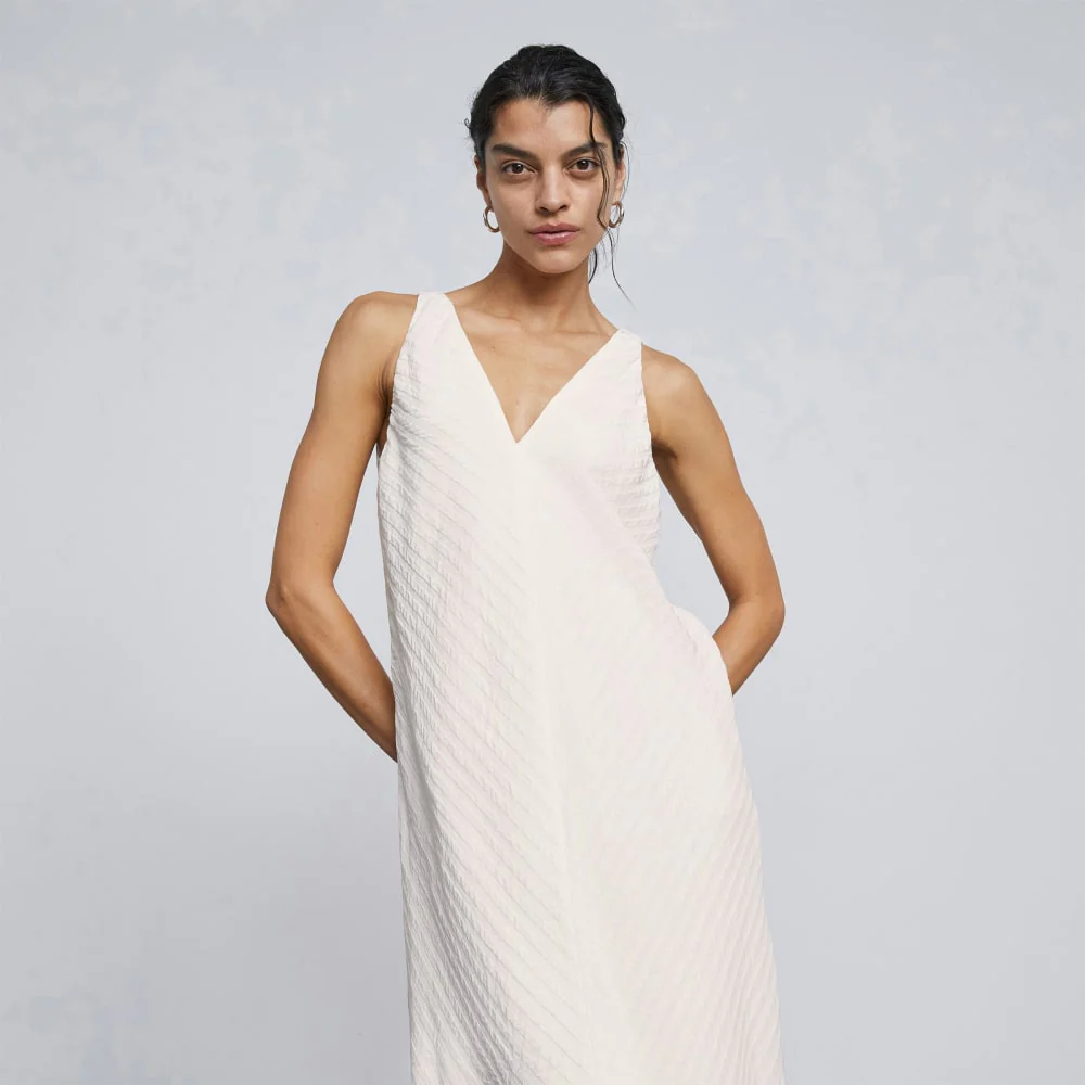 The City Stripe Midi Dress | Bone - Image 4