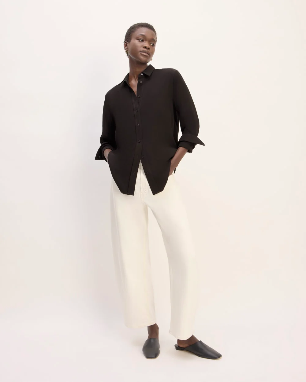 The City Stripe Relaxed Shirt | Black - Image 3