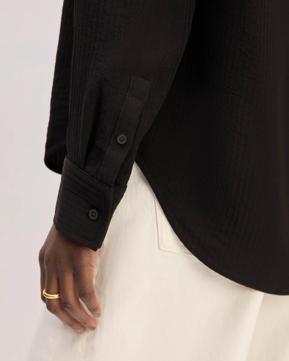 The City Stripe Relaxed Shirt | Black - Image 5