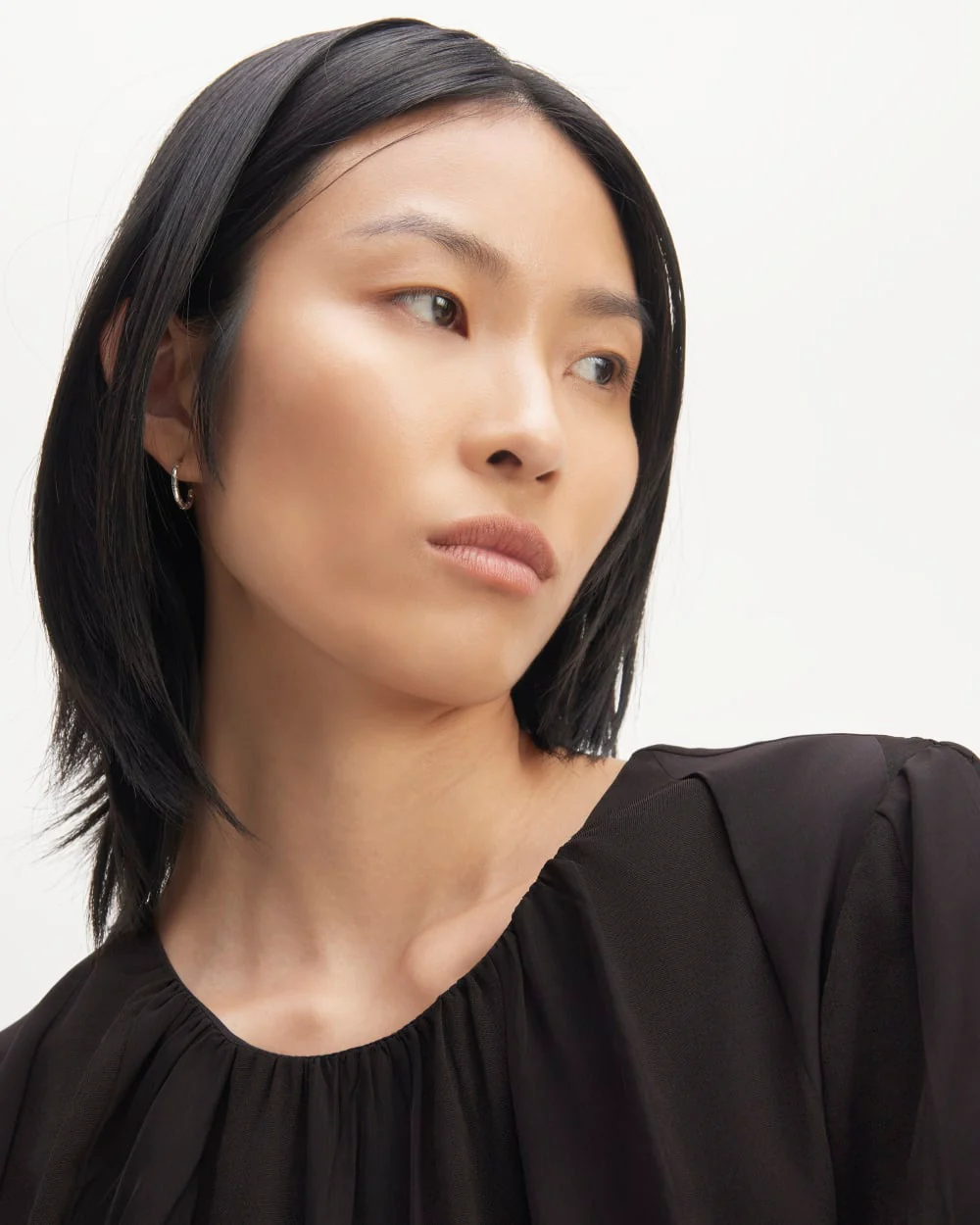 The City Stripe Ruched Dress | Black - Image 3