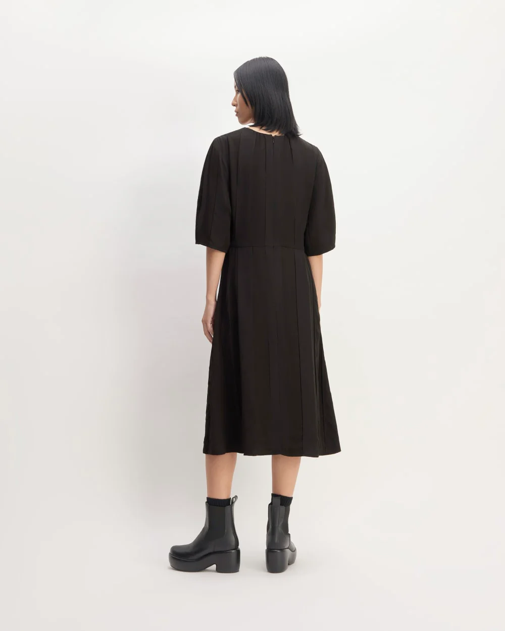 The City Stripe Ruched Dress | Black - Image 6