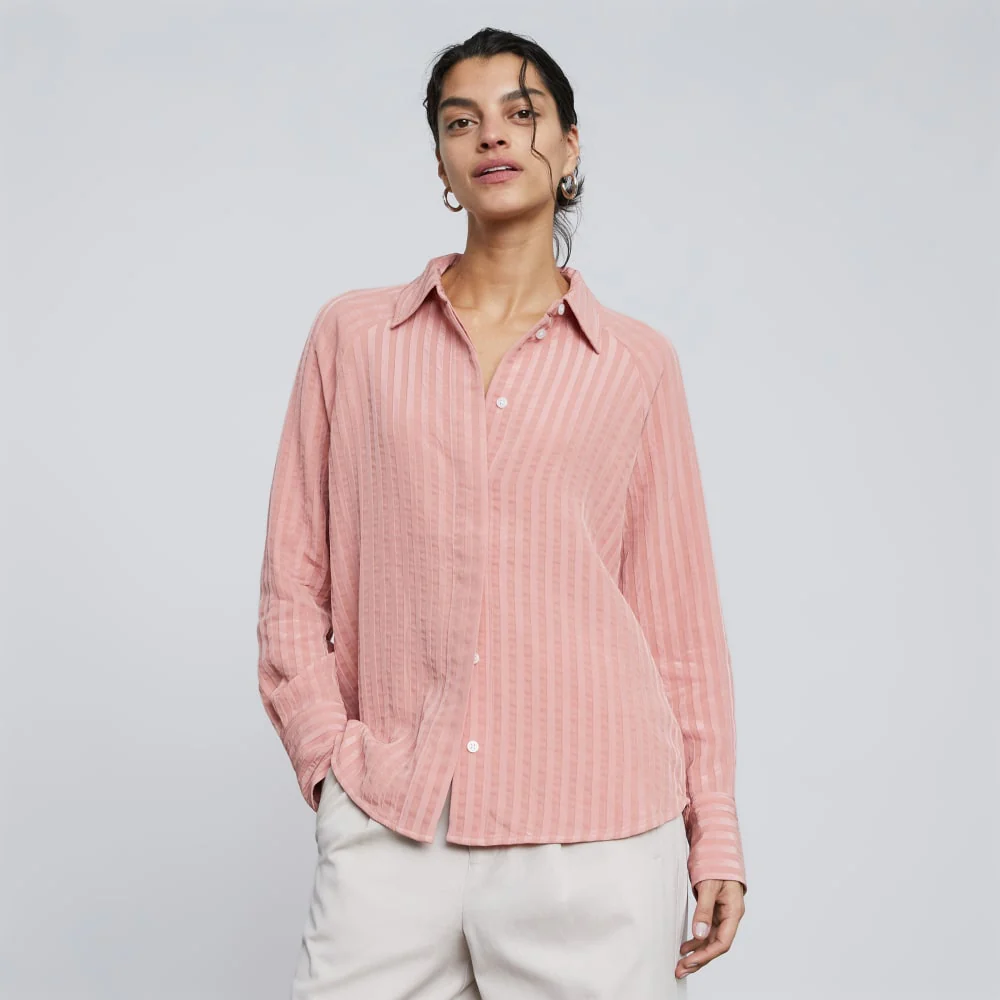 The City Stripe Shirt | Light Rose