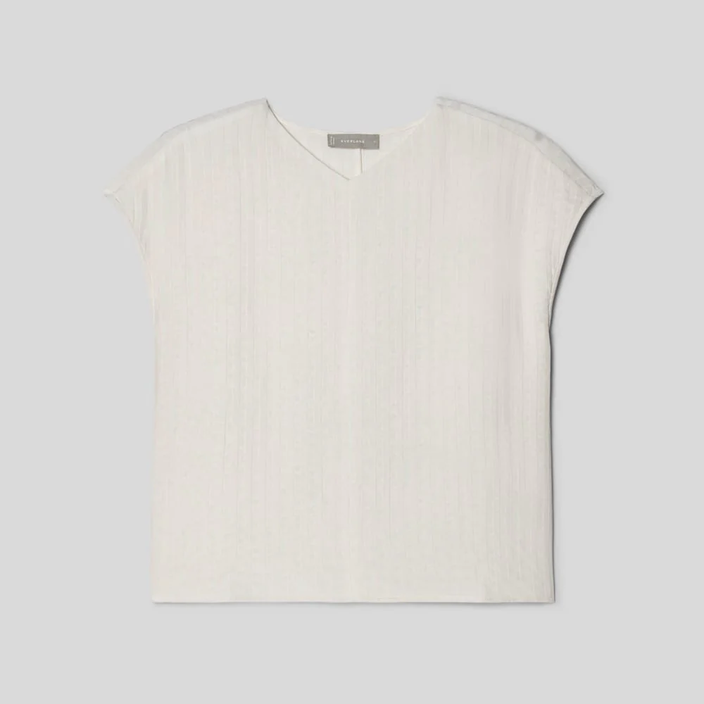 The City Stripe V-Neck Top | Bone - Image 2
