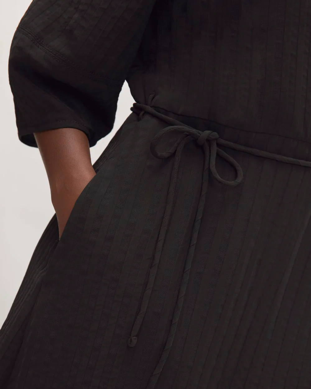 The City Stripe Wrap Dress | Black - Image 5