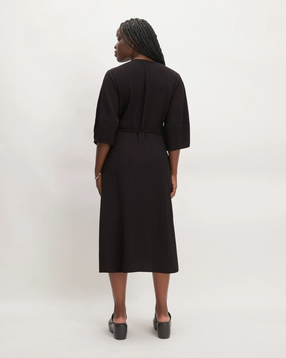 The City Stripe Wrap Dress | Black - Image 6