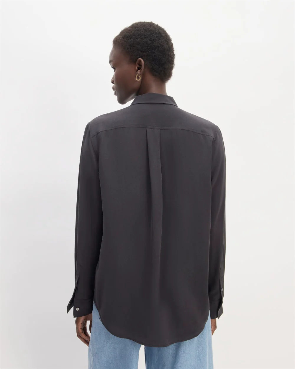 The Utility Shirt in Washable Silk | Black - Image 2