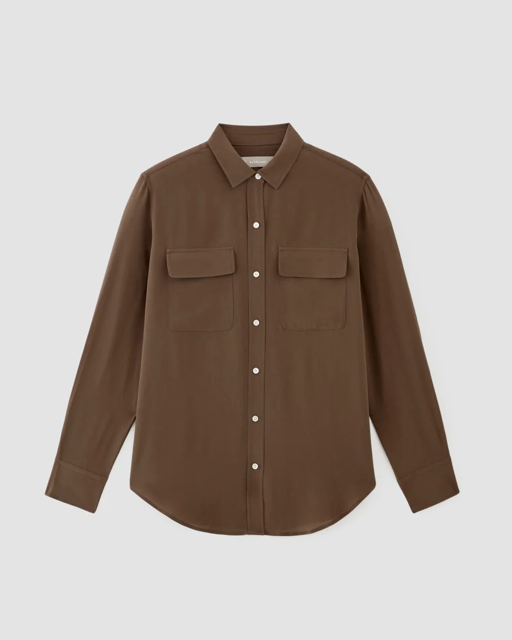 The Utility Shirt in Washable Silk | Cocoa - Image 2
