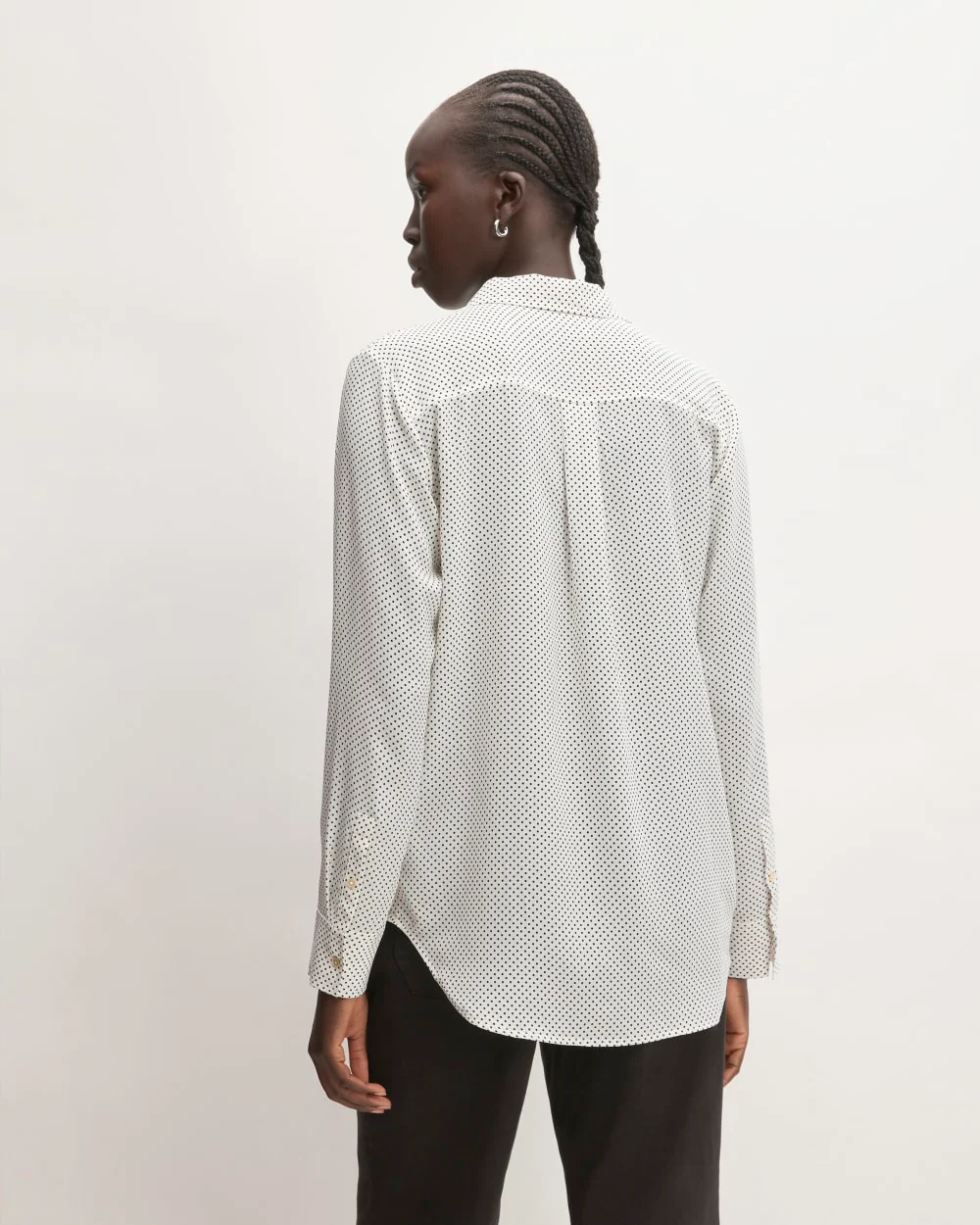 The Must-Have Shirt in Washable Silk | Bone / Black Polka Dot - Image 6